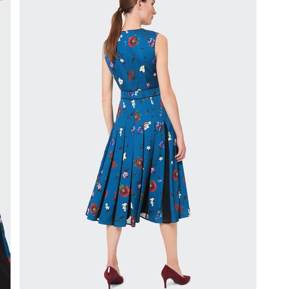 NWOT HOBBS LONDON Teal Fit and Flare Dress Size 10 - Picture 5 of 6